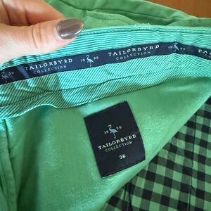 Tailorbyrd Vibrant Green Checkered Shirt